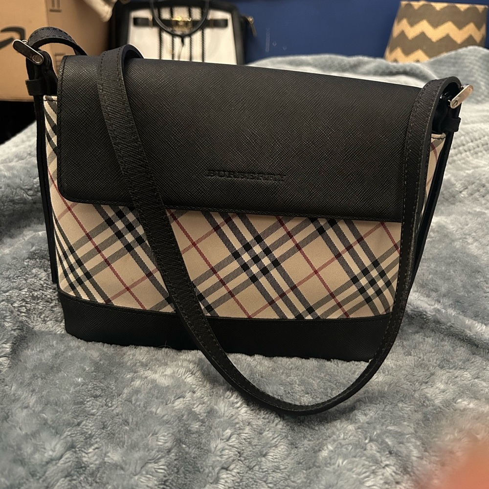 Burberry Black and Cream Check Crossbody Bag - Picture 11 of 15